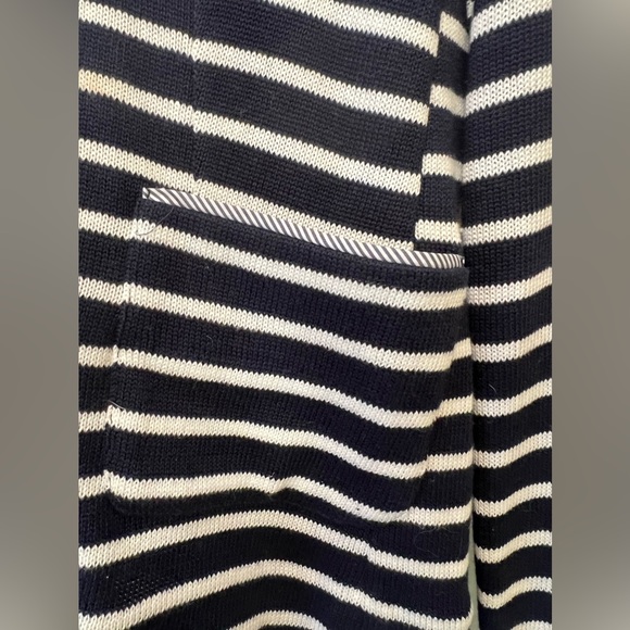 BROOKS BROTHERS Navy Blue White Nautical Boat Anchor Sweater Jacket~M - Picture 6 of 6